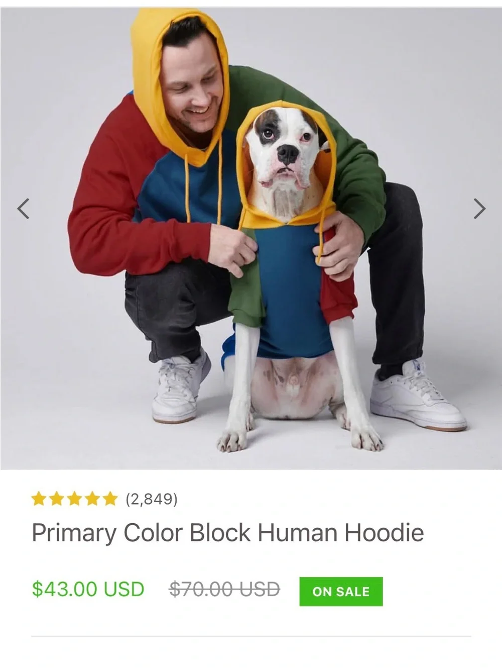 Spark Paws Color Block Pet Hoodie in Black, Cream & Olive, Size M